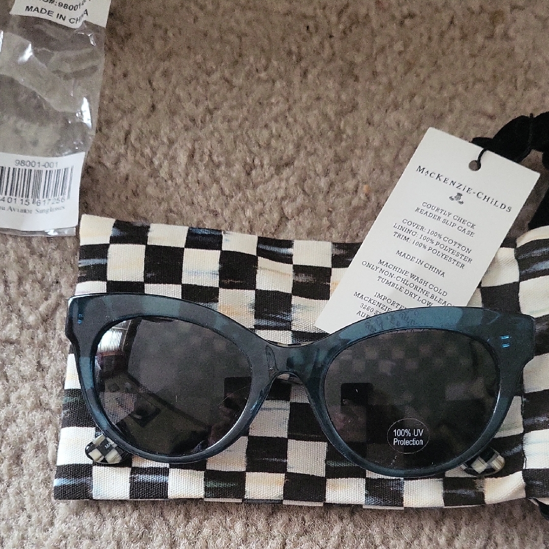 Mackenzie-Childs Green Frames And Black White Sunglasses Uv Last One